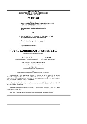 Vorschaubild Royal Caribbean Group 10-Q Quartalsbericht  
