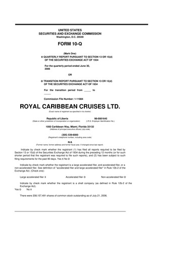 Vorschaubild Royal Caribbean Group 10-Q Quartalsbericht  