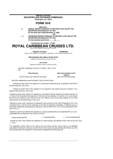 Vorschaubild Royal Caribbean Group 10-K Jahresbericht 