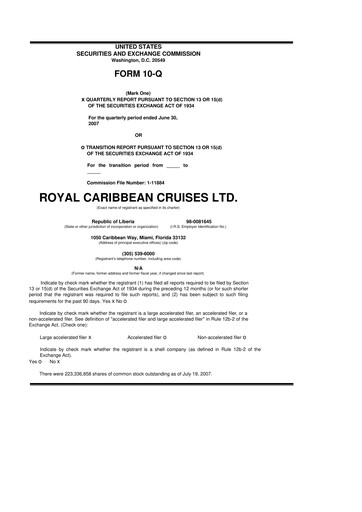 Vorschaubild Royal Caribbean Group 10-Q Quartalsbericht  