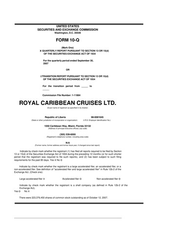 Vorschaubild Royal Caribbean Group 10-Q Quartalsbericht  