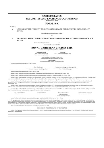 Thumbnail Royal Caribbean Group 10-K Annual Report 2014