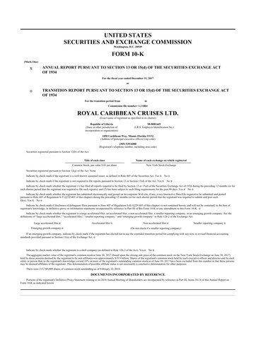 Thumbnail Royal Caribbean Group 10-K Annual Report 2017