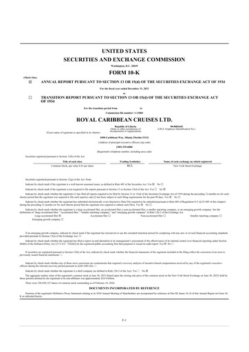 Thumbnail Royal Caribbean Group 10-K Annual Report 2023