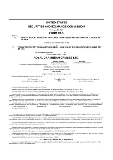 Thumbnail Royal Caribbean Group 10-K Annual Report 2025