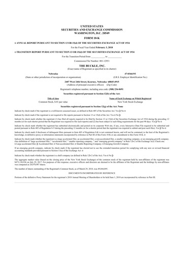 Thumbnail Buckle
 10-K Annual Report 2017