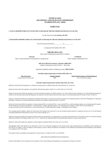 Thumbnail Buckle
 10-K Annual Report 2020