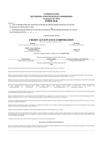Thumbnail Credit Acceptance
 10-K Annual Report 2024