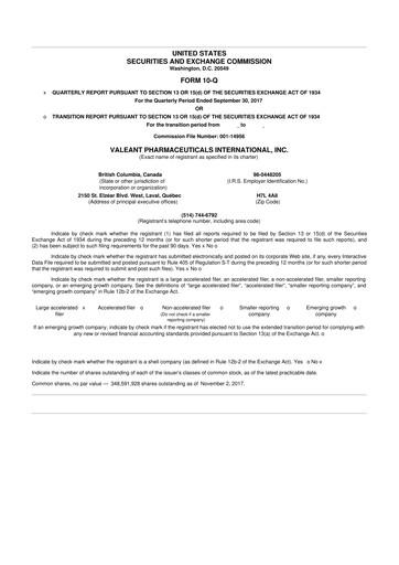 Miniature Bausch Health
 10-Q Rapport trimestriel 2017 