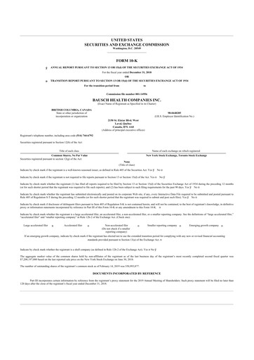 Vorschaubild Bausch Health
 10-K Jahresbericht 2018