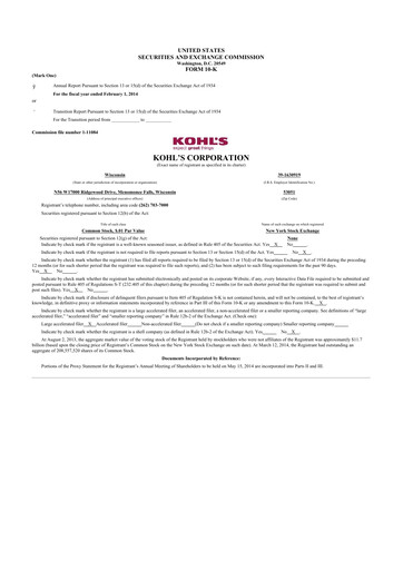 Thumbnail Kohl's
 10-K Annual Report 2013