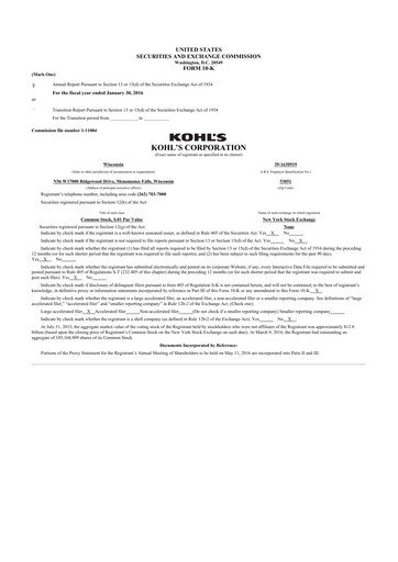 Thumbnail Kohl's
 10-K Annual Report 2015