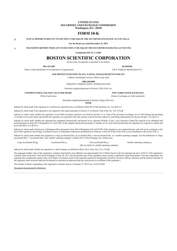 Thumbnail Boston Scientific 10-K Annual Report 2013