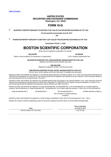 Vorschaubild Boston Scientific 10-Q Quartalsbericht 2014 