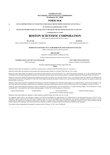 Thumbnail Boston Scientific 10-K Annual Report 2016