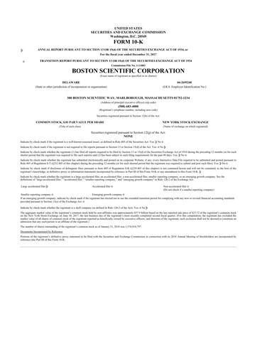 Thumbnail Boston Scientific 10-K Annual Report 2017