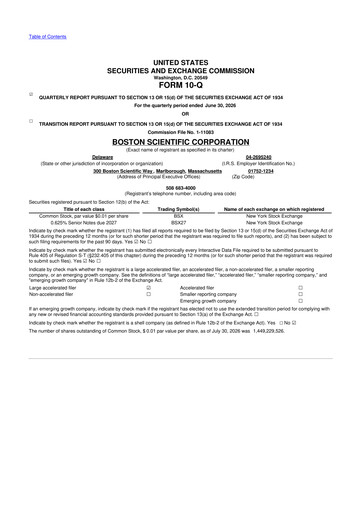 Thumbnail Boston Scientific 10-Q Quarterly Report FY2026 