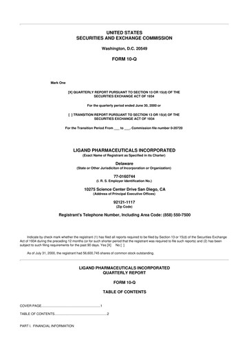 Thumbnail Ligand Pharmaceuticals 10-Q Quarterly Report FY 