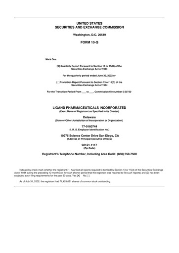 Thumbnail Ligand Pharmaceuticals 10-Q Quarterly Report FY 