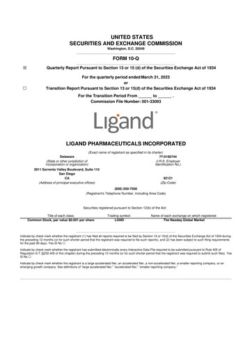 Thumbnail Ligand Pharmaceuticals 10-Q Quarterly Report FY2023 