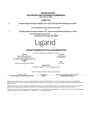 Thumbnail Ligand Pharmaceuticals 10-Q Quarterly Report FY2023 