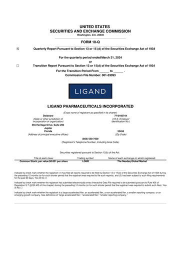 Thumbnail Ligand Pharmaceuticals 10-Q Quarterly Report FY2024 