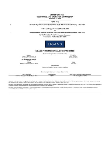Thumbnail Ligand Pharmaceuticals 10-Q Quarterly Report FY2025 