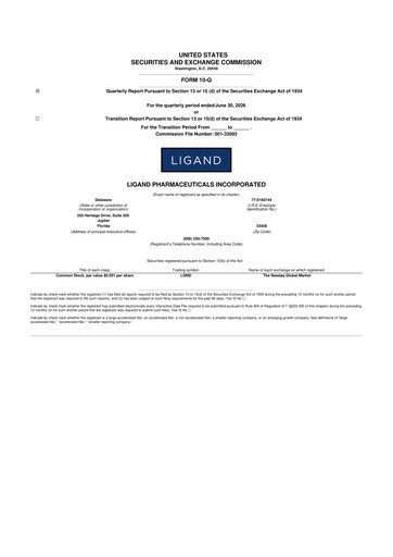 Thumbnail Ligand Pharmaceuticals 10-Q Quarterly Report FY2026 