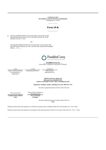Thumbnail Franklin Covey 10-K Annual Report 2014