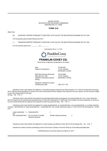 Thumbnail Franklin Covey 10-Q Quarterly Report FY2017 