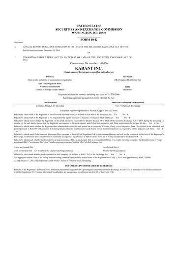 Thumbnail Kadant 10-K Annual Report 2016