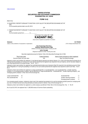 Thumbnail Kadant 10-Q Quarterly Report FY 