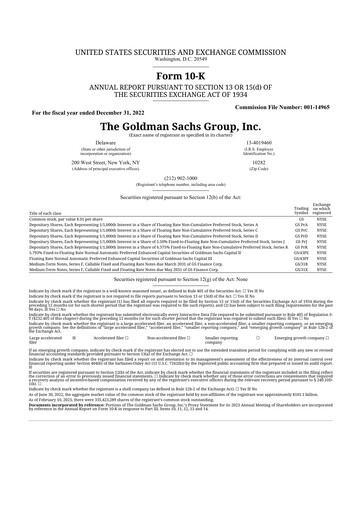 Thumbnail Goldman Sachs 10-K Annual Report 2022