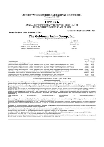 Thumbnail Goldman Sachs 10-K Annual Report 2023