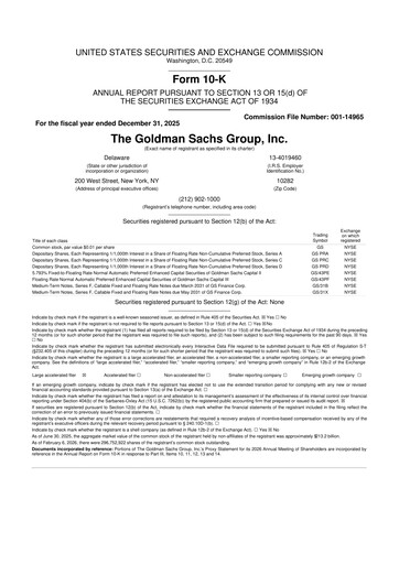 Thumbnail Goldman Sachs 10-K Annual Report 2025