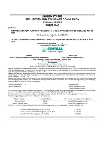 Vorschaubild Central Garden & Pet 10-Q Quartalsbericht 2019 