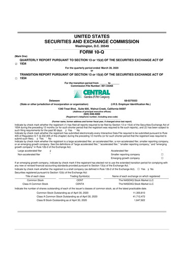 Vorschaubild Central Garden & Pet 10-Q Quartalsbericht 2020 