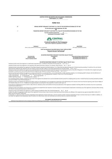 Thumbnail Central Garden & Pet 10-K Annual Report 2023