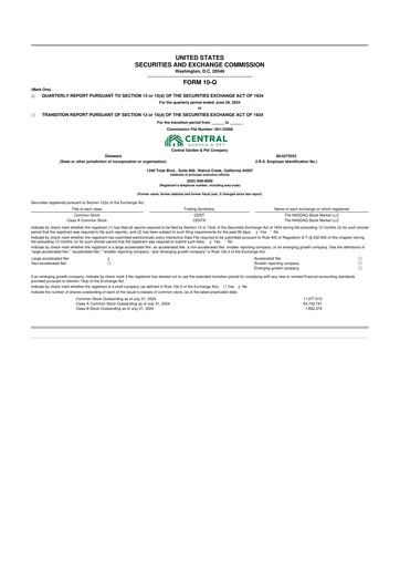 Vorschaubild Central Garden & Pet 10-Q Quartalsbericht 2024 