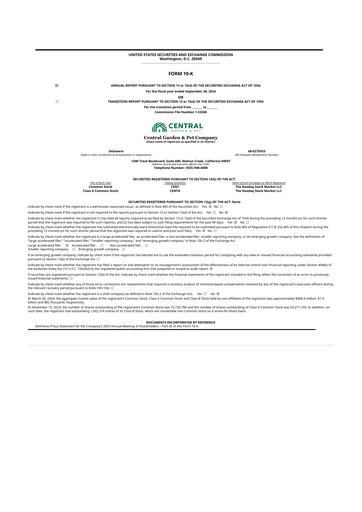 Thumbnail Central Garden & Pet 10-K Annual Report 2024