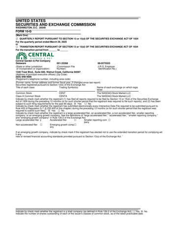 Vorschaubild Central Garden & Pet 10-Q Quartalsbericht 2025 