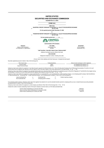 Vorschaubild Central Garden & Pet 10-Q Quartalsbericht 2026 