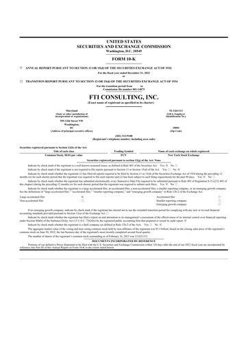 Thumbnail FTI Consulting 10-K Annual Report 2022