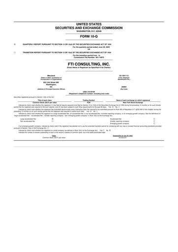 Thumbnail FTI Consulting 10-Q Quarterly Report FY2023 