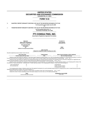 Thumbnail FTI Consulting 10-Q Quarterly Report FY2026 
