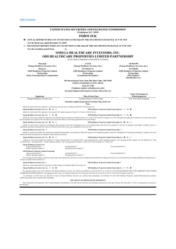 Thumbnail Omega Healthcare Investors 10-K Annual Report 