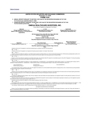 Thumbnail Omega Healthcare Investors 10-K Annual Report 2025