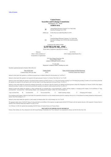 Thumbnail Littelfuse 10-K Annual Report 2019