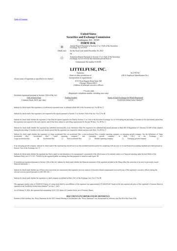 Thumbnail Littelfuse 10-K Annual Report 2023