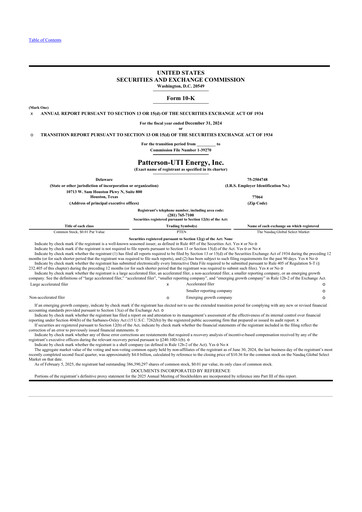 Thumbnail Patterson-UTI Energy 10-K Annual Report 2024